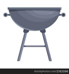Metal round grill icon cartoon vector. Brazier steak. Hot party. Metal round grill icon cartoon vector. Brazier steak