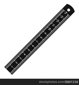 Metal ruler icon. Simple illustration of metal ruler vector icon for web design isolated on white background. Metal ruler icon, simple style