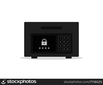 Metal safe box vector in flat style. Closed safe isolated on a white background with shadow. EPS 10. Metal safe box vector in flat style. Closed safe isolated on a white background with shadow.