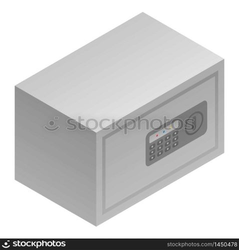 Metal safe icon. Isometric of metal safe vector icon for web design isolated on white background. Metal safe icon, isometric style