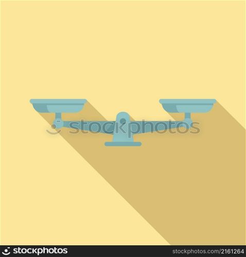 Metal scales icon flat vector. Balance weight. Compare weigh. Metal scales icon flat vector. Balance weight