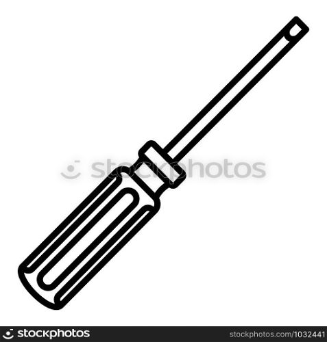 Metal screwdriver icon. Outline metal screwdriver vector icon for web design isolated on white background. Metal screwdriver icon, outline style
