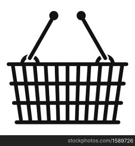 Metal shop basket icon. Simple illustration of metal shop basket vector icon for web design isolated on white background. Metal shop basket icon, simple style