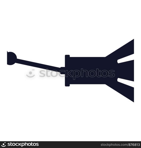 Metal spotlight icon. Flat illustration of metal spotlight vector icon for web design. Metal spotlight icon, flat style