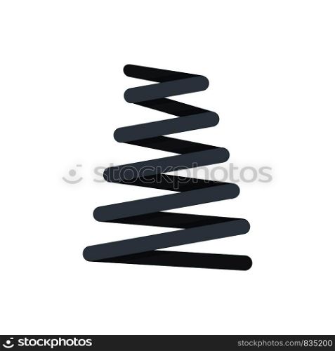 Metal spring coil icon. Flat illustration of metal spring coil vector icon for web isolated on white. Metal spring coil icon, flat style
