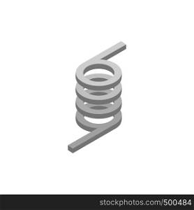 Metal spring icon in isometric 3d style on a white background. Metal spring icon, isometric 3d style