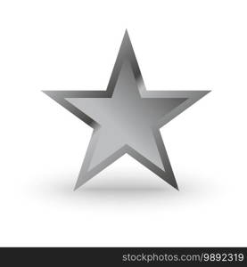 Metal star icon vector with a shadow. star icon vector