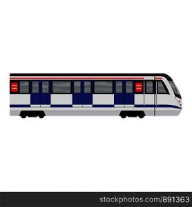 Metal subway train icon. Cartoon of metal subway train vector icon for web design isolated on white background. Metal subway train icon, cartoon style
