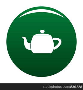 Metal teapot icon. Simple illustration of metal teapot vector icon for any design green. Metal teapot icon vector green