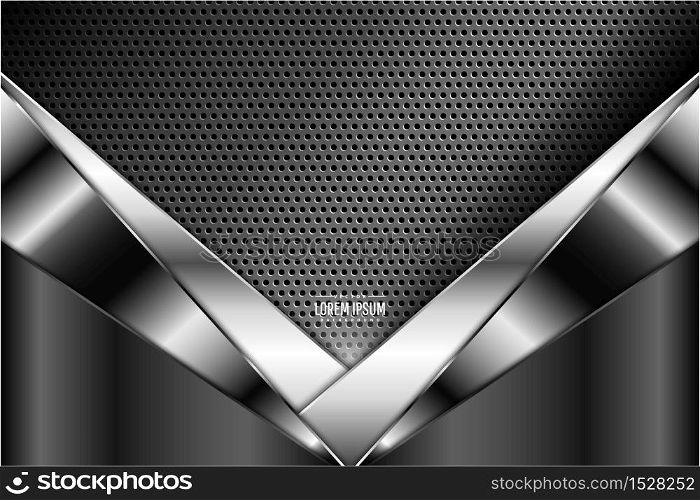 Metal technology background with grey and silver dark space vector illustration