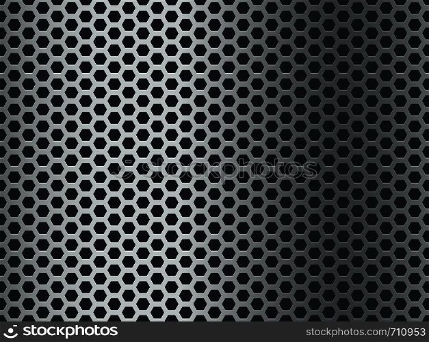 Metal texture pattern. Seamless steel plate, stainless mesh. Chrome hexagon mosaic grunge aluminum perforated finish vector industrial background. Metal texture pattern. Seamless steel plate, stainless mesh. Chrome hexagon grunge aluminum perforated mosaic finish vector background