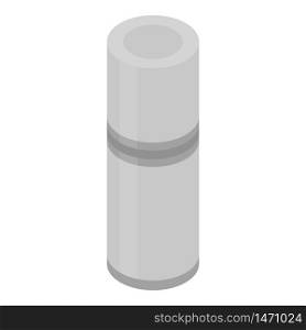 Metal thermos icon. Isometric of metal thermos vector icon for web design isolated on white background. Metal thermos icon, isometric style