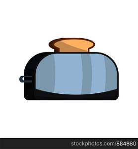 Metal toaster icon. Flat illustration of metal toaster vector icon for web design. Metal toaster icon, flat style
