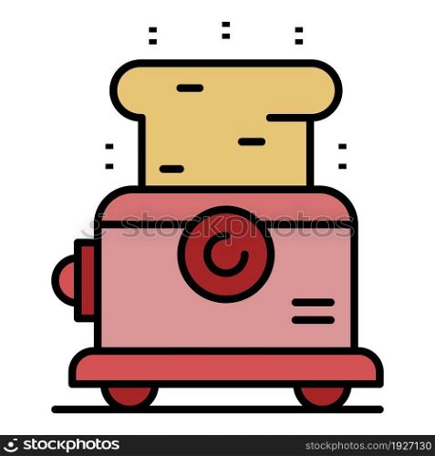 Metal toaster icon. Outline metal toaster vector icon color flat isolated. Metal toaster icon color outline vector