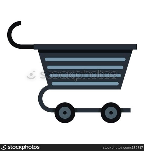 Metal trolley icon flat isolated on white background vector illustration. Metal trolley icon isolated