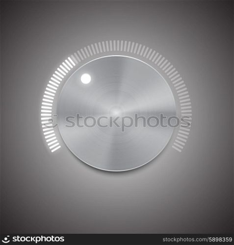 Metal volume button with light vector illustration. Metal volume button vector