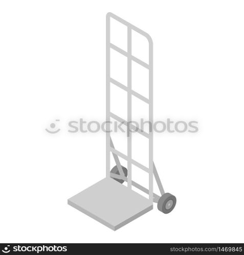 Metal warehouse cart icon. Isometric of metal warehouse cart vector icon for web design isolated on white background. Metal warehouse cart icon, isometric style