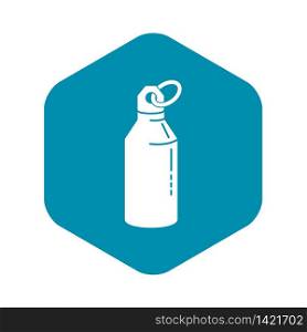 Metal water bottle icon. Simple illustration of metal water bottle vector icon for web design isolated on white background. Metal water bottle icon, simple style