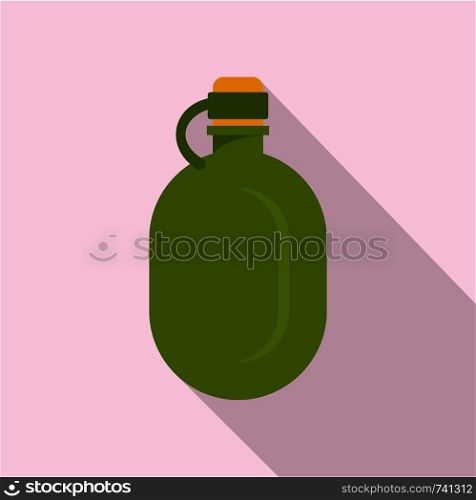 Metal water flask icon. Flat illustration of metal water flask vector icon for web design. Metal water flask icon, flat style