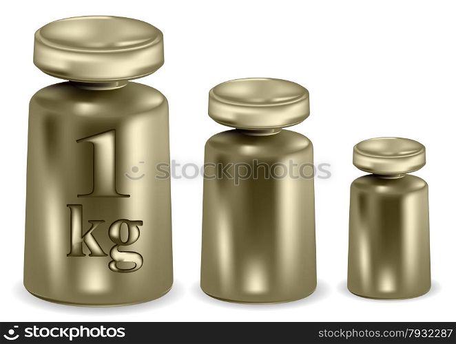 metal weights isolated on a white background