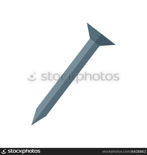 Metal wire nail icon vector.