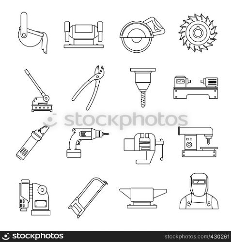 Metal working icons set. Flat illustration of 16 Metal working vector icons for web. Metal working icons set, flat style