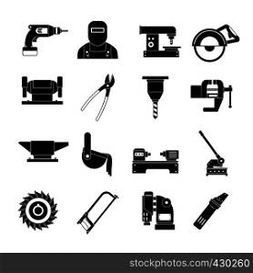Metal working icons set. Simple illustration of 16 Metal working vector icons for web. Metal working icons set, simple style