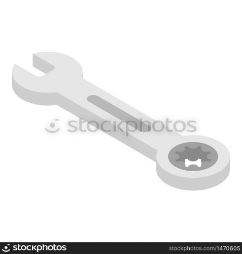 Metal wrench icon. Isometric of metal wrench vector icon for web design isolated on white background. Metal wrench icon, isometric style