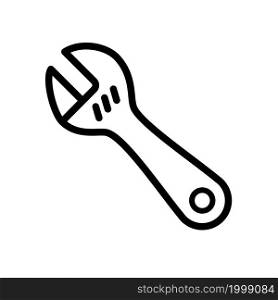 metal wrench icon outline style