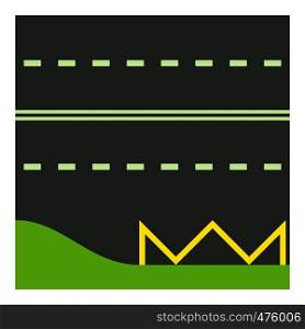Metalled road icon. Cartoon illustration of metalled road vector icon for web. Metalled road icon, cartoon style