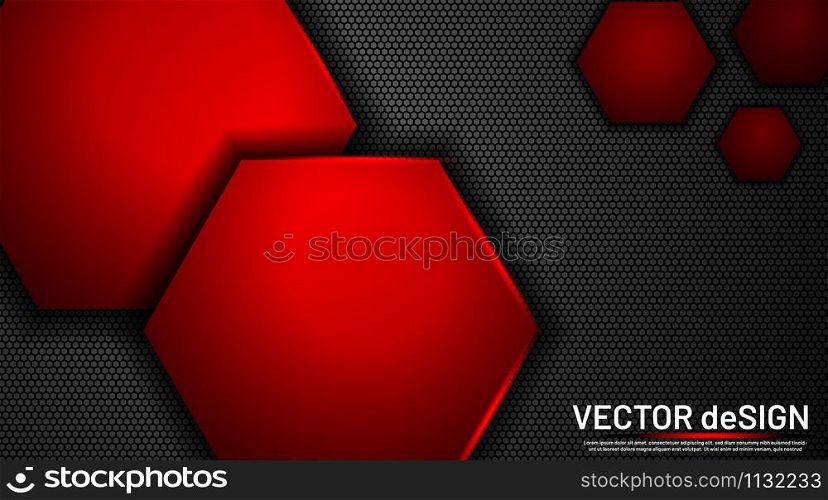 Metallic abstract with a hexagon background, illustration, and vector design