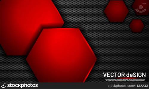 Metallic abstract with a hexagon background, illustration, and vector design