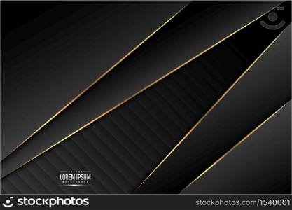 Metallic background.Black and gold with golden line.Dark space metal technology concept.