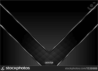 Metallic background.Black and silver with dark space.Arrow shape metal technology concept.