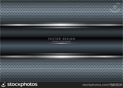 Metallic background.Blue and silver with perforated texture. Metal technology concept.