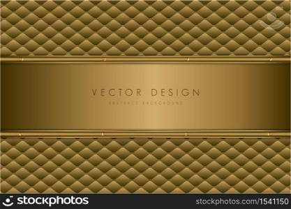 Metallic background. Elegant of gold metal with upholstery modern design. Luxury for wedding, invitation or golden greeting card.