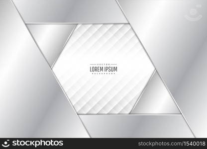 Metallic background. Elegant of Gray metal with white upholstery modern design. Luxury for wedding, invitation or greeting card.