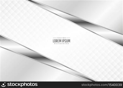Metallic background. Elegant of Gray metal with white upholstery modern design. Luxury for wedding, invitation or greeting card.