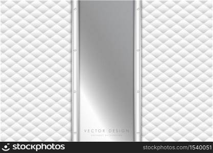 Metallic background. Elegant of Gray metal with white upholstery modern design. Luxury for wedding, invitation or greeting card.