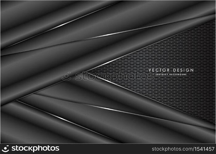 Metallic background.Gary and silver with carbon fiber texture.Arrow shape metal technology concept.