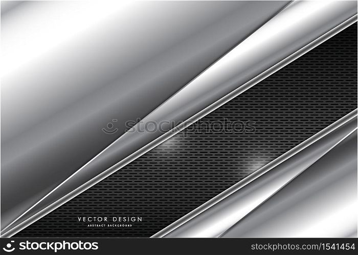 Metallic background.Gary and silver with carbon fiber texture.Metal technology concept.