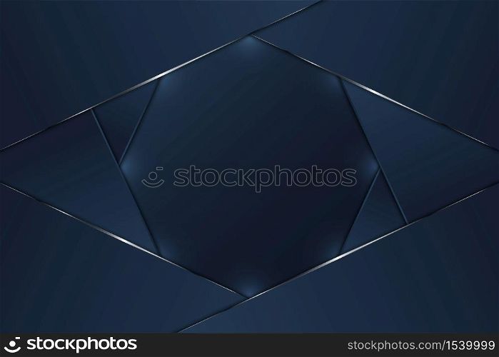 Metallic background.Luxury of blue and silver modern design.Dark space metal technology concept.