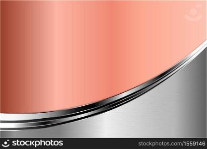 Metallic background. Luxury of gray and pink with silver glossy. Elegant metal modern design.
