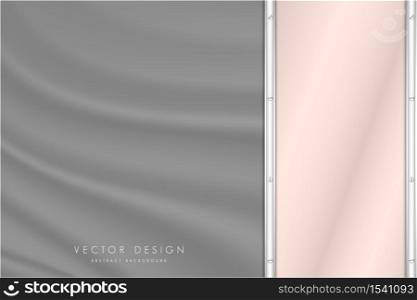 Metallic background.Luxury of pink and gray silk texture. Elegant metal modern design.