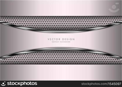 Metallic background.Luxury of pink and silver with carbon fiber texture. Metal technology concept.