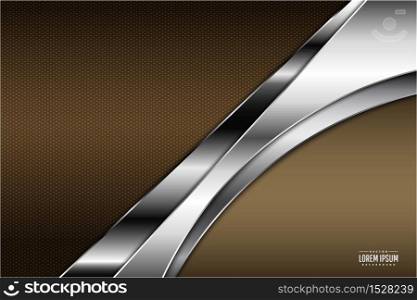 metallic background luxury with brown and silver vector illustration