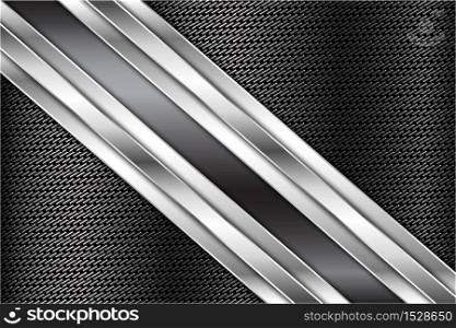 Metallic background of gray and silver with dark space vector illustration.