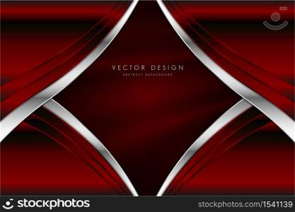 Metallic background.Red and silver with silk texture.Metal technology concept.