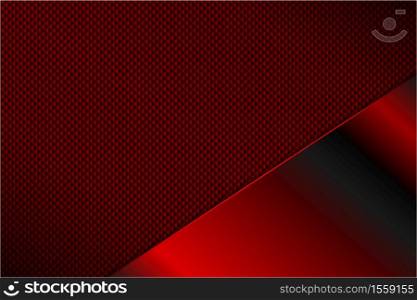 Metallic background.Red with carbon fiber dark space metal technology concept.