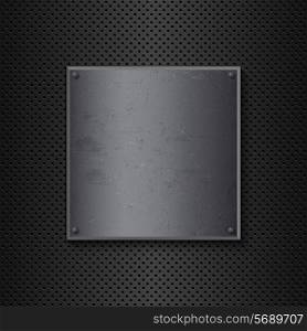 Metallic background with a grunge metal plate